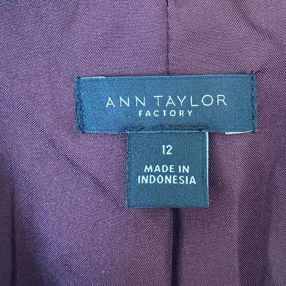 EUC Ann Taylor Factory plum purple blazer jacket contemporary 80’s look coat 12 - Picture 5 of 12
